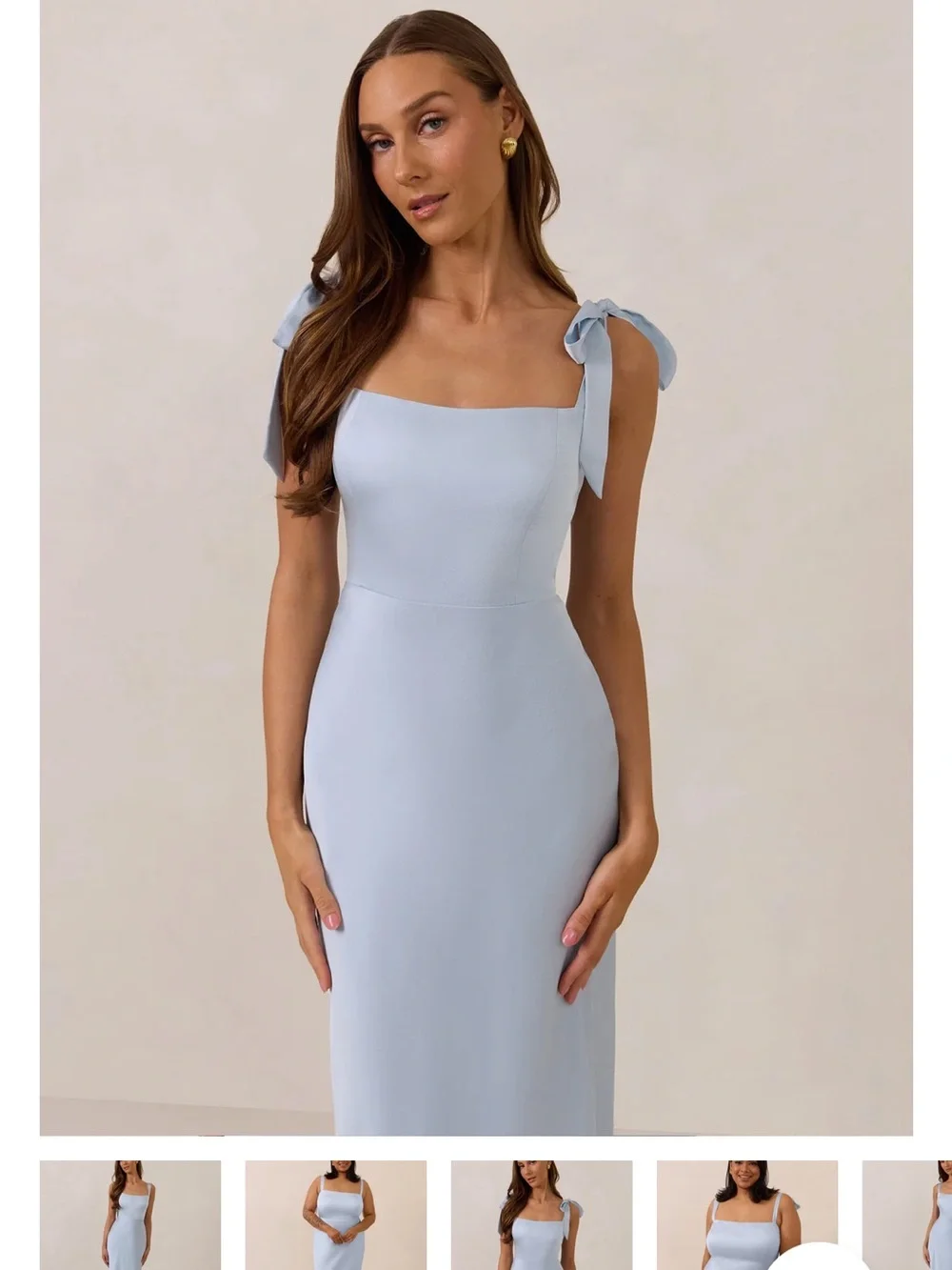 Park & Fifth Albright dress - powder blue satin - Picture 2 of 7